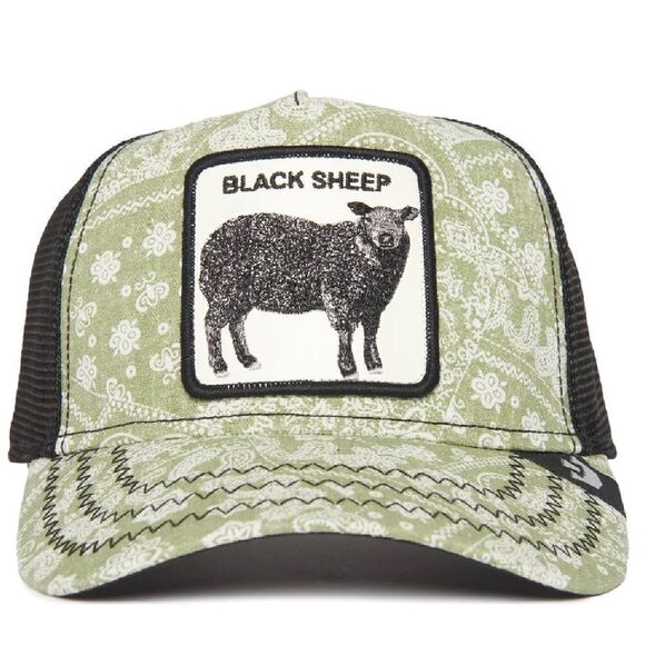 Goorin Bros. Black Sheep Parade The Farm Paisley Green/Black Trucker Hat NEW! - Picture 2 of 8